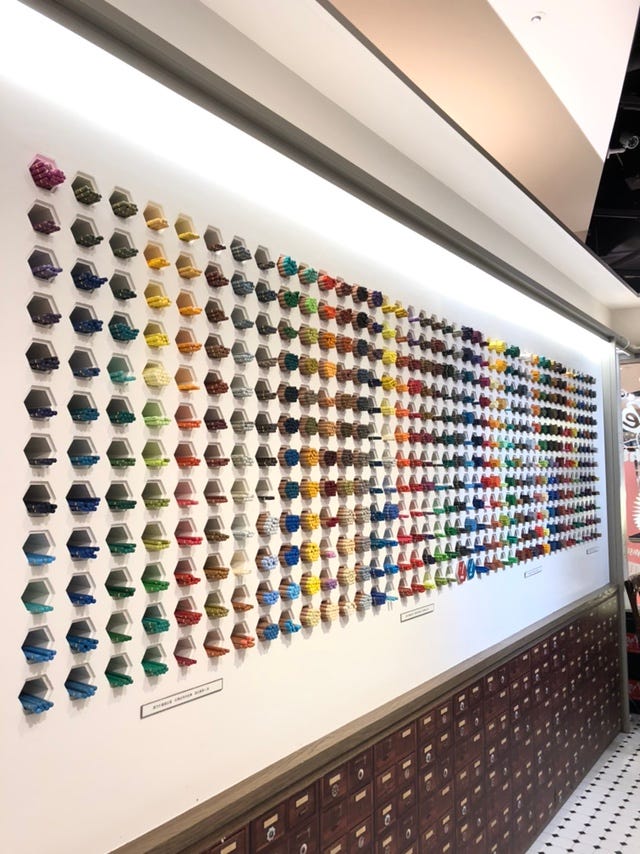 The colored pencil wall at Eslite Bookstore in Xinyi District.